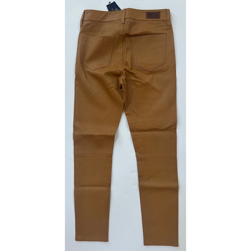 Polo Ralph Lauren Women's Lambskin Leather Legging Jeans Pants Brown Size 4 $998 - Picture 2 of 16